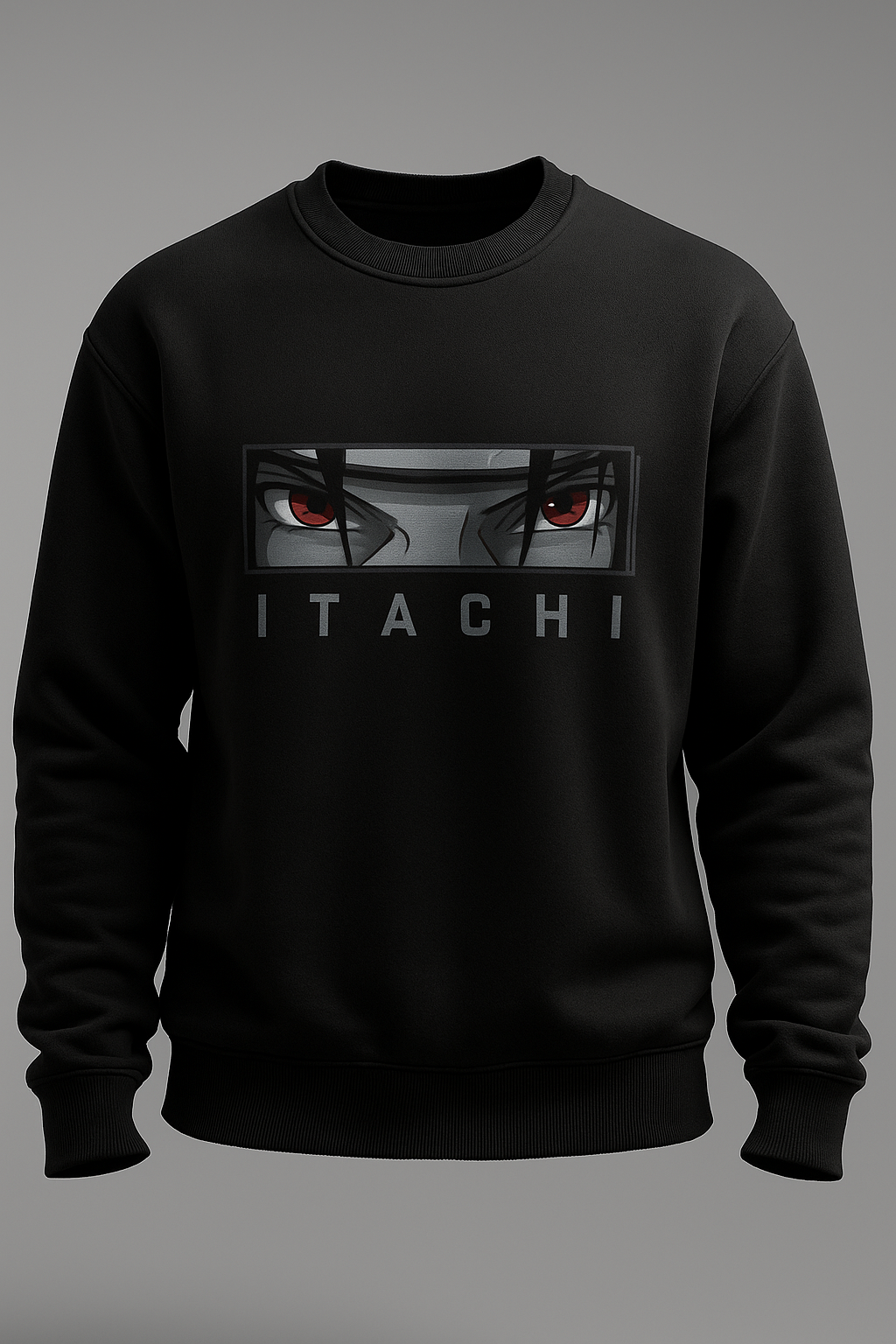 Itachi Eyes Crewneck Sweatshirt – Premium Black Anime Edition