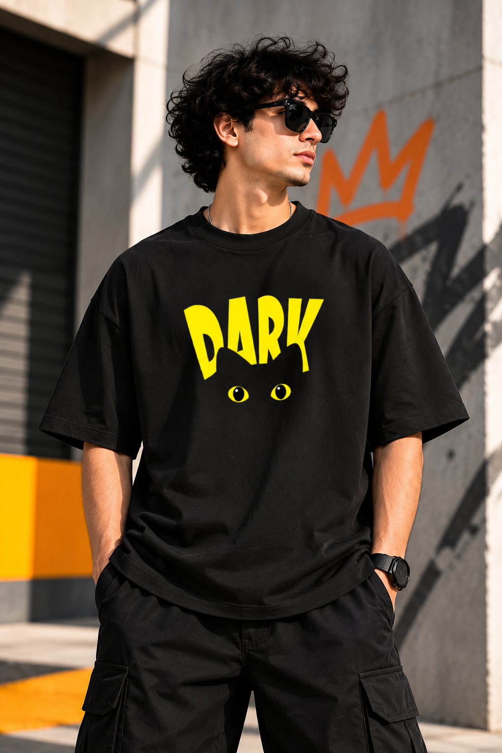 Men’s Oversized Black T-Shirt for Men | 100% Cotton Relaxed Fit Streetwear Tee – Funky Forge