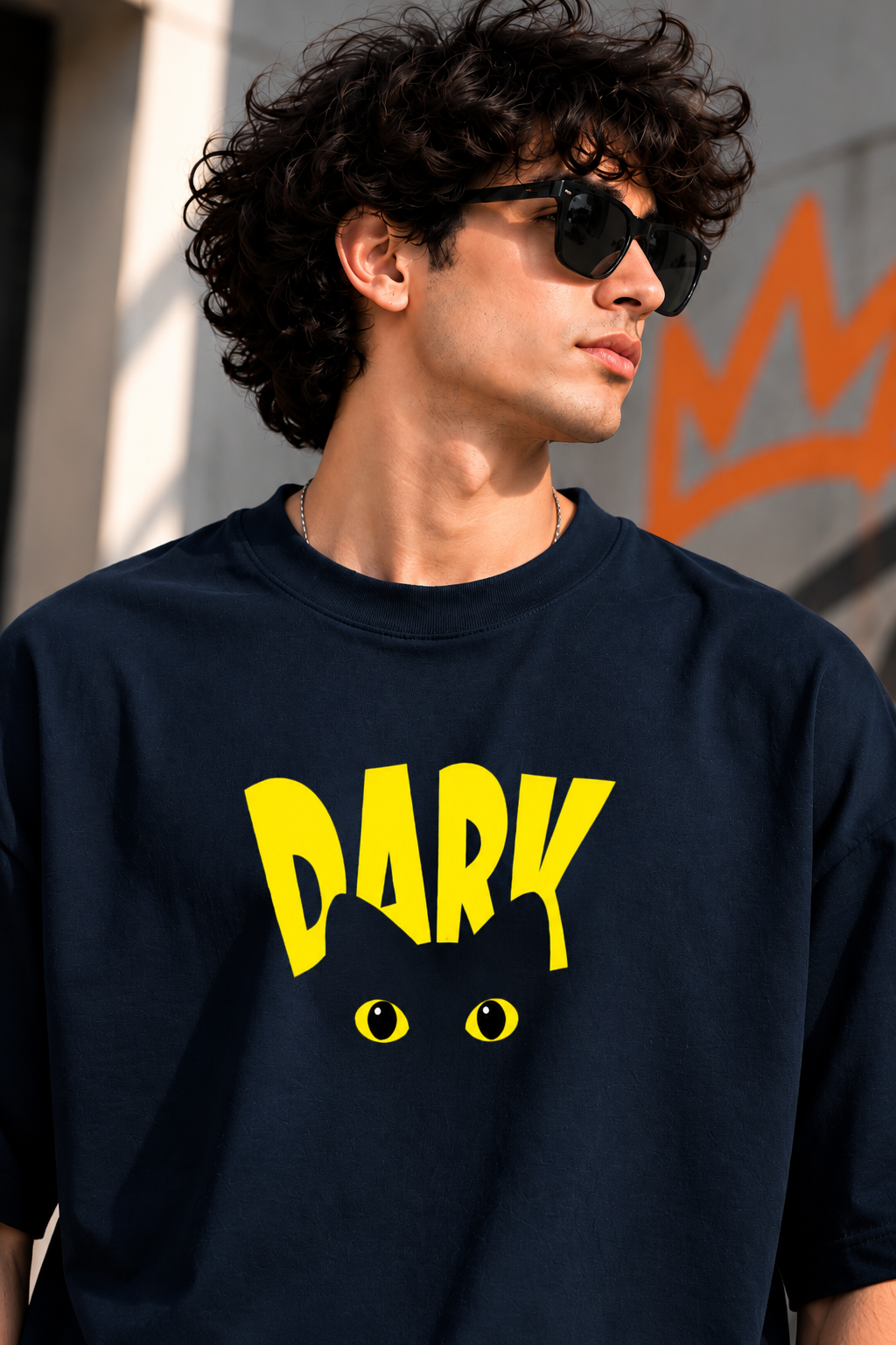 Men’s Oversized Navy Blue T-Shirt for Men | 100% Cotton Relaxed Fit Streetwear Tee – Funky Forge