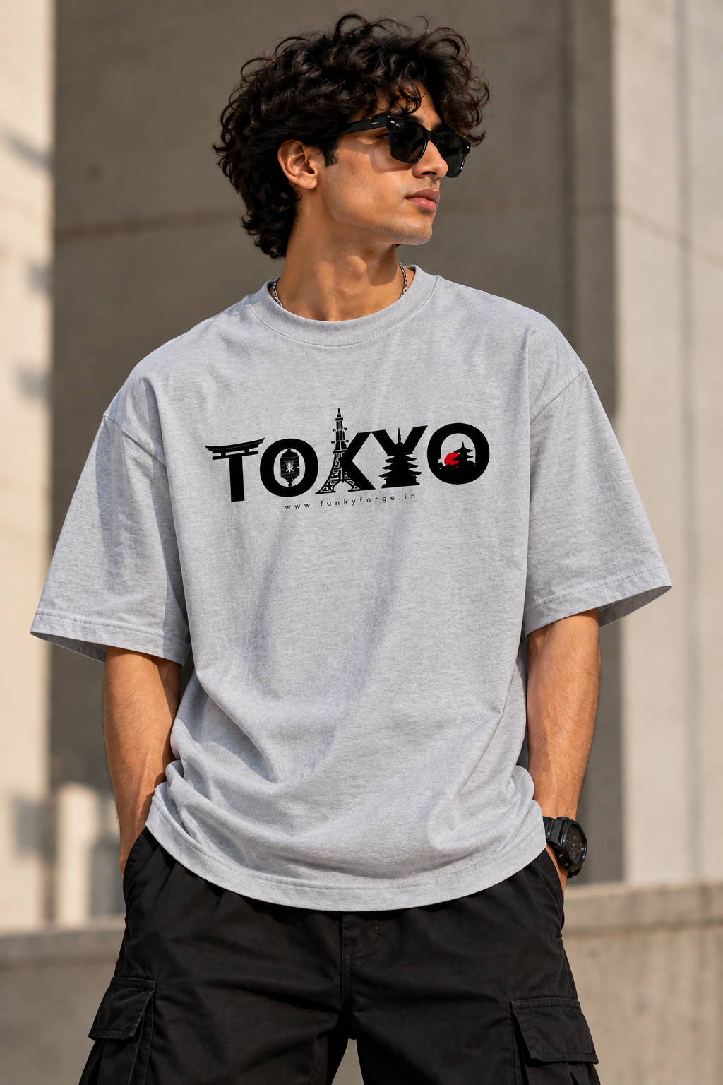 Funky Forge Oversized Standard T-Shirt – Premium Streetwear | Gray