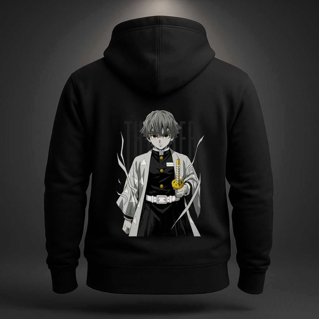Premium Black Lightning Zenitsu Hoodie – Inspired by Popular Demon Slayer Anime Character